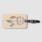 Étiquette À Bagage Crème Brown Turquoise Dream Catcher (Devant Horizontal)
