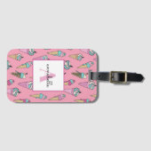 Étiquette À Bagage Crème de glace rose Cone été (Devant Horizontal)