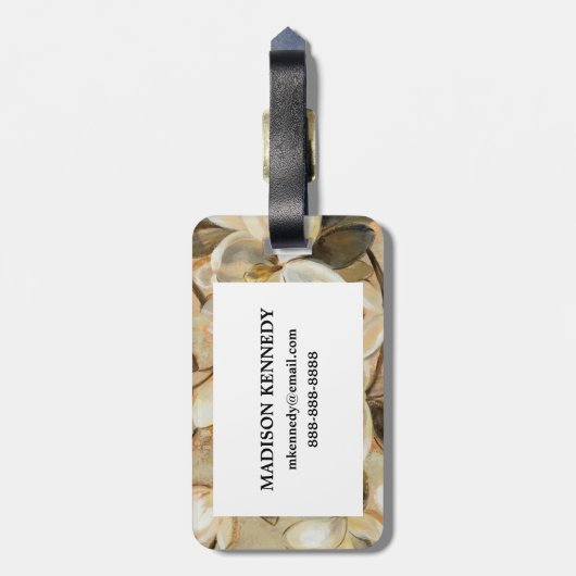 Étiquette À Bagage Crème de simplicité de magnolia (Dos Vertical)