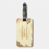 Étiquette À Bagage Crème et design Brown (Dos Vertical)