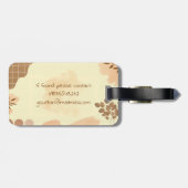 Étiquette À Bagage Crème et design Brown (Dos horizontal)