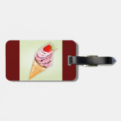 Étiquette À Bagage Crème Glacée Avec Une Fraise (Dos horizontal)