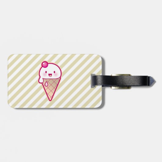 Étiquette À Bagage Crème glacée de Kawaii (Dos horizontal)
