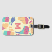 Étiquette À Bagage crème glacée et bonbons Motif été Monogramme (Devant Horizontal)