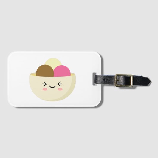 Étiquette À Bagage Crème glacée Kawaii (Devant Horizontal)