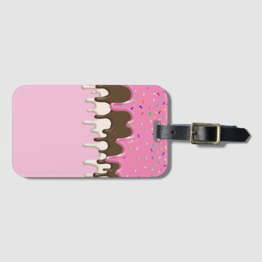 Étiquette À Bagage Crème glacée rosée gelée gouttes gouttes (Devant Horizontal)