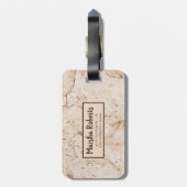 Étiquette À Bagage Crème monogramme marbrée (Dos Vertical)