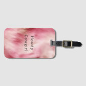 Étiquette À Bagage Crème rose Fourrure de vache blanche d'animal (Devant Horizontal)