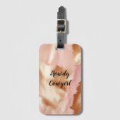 Étiquette À Bagage Crème rose Tan Southwest Cowgirl Cowhide (Devant Vertical)
