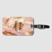 Étiquette À Bagage Crème rose Tan Southwest Cowgirl Cowhide (Devant Horizontal)