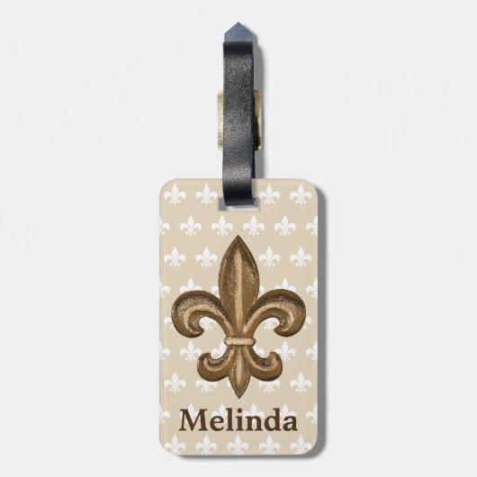 Étiquette À Bagage Crest & Name (Dos Vertical)