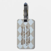 Étiquette À Bagage Crête à motifs de losanges de golf de monogramme (Dos Vertical)