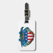 Étiquette À Bagage Crête des Etats-Unis de crabe bleu (Devant Vertical)