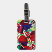 Étiquette À Bagage Crimson tropical Singapour Orchidées fleuris (Devant Vertical)