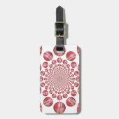 Étiquette À Bagage Crimson Vortex : Belle Balle de Cricket Rouge (Devant Vertical)