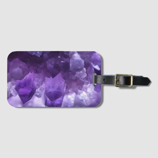Étiquette À Bagage cristaux d'asméthyste (Devant Horizontal)