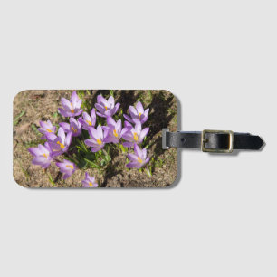 Étiquette À Bagage Crocus de printemps mignons