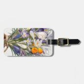 Étiquette À Bagage Crocus Spring Flower Botanique Floral Art (Devant horizontal)