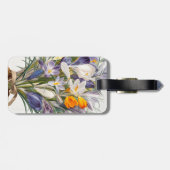 Étiquette À Bagage Crocus Spring Flower Botanique Floral Art (Dos horizontal)