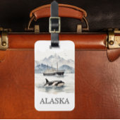 Étiquette À Bagage Croisière Alaska Croisière Orca Aquarelle personna