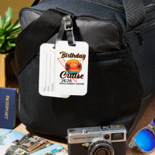 Étiquette À Bagage Croisière d'anniversaire 2026 Créer des souvenirs