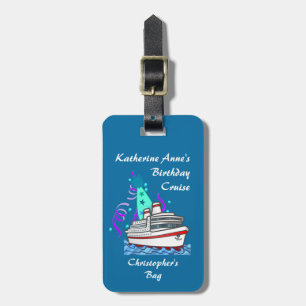 Étiquette À Bagage Croisière de casquette de fête d'anniversaire