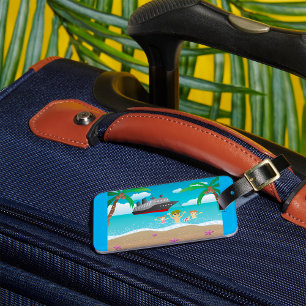 Étiquette À Bagage Croisière de plage en famille tropicale Fun