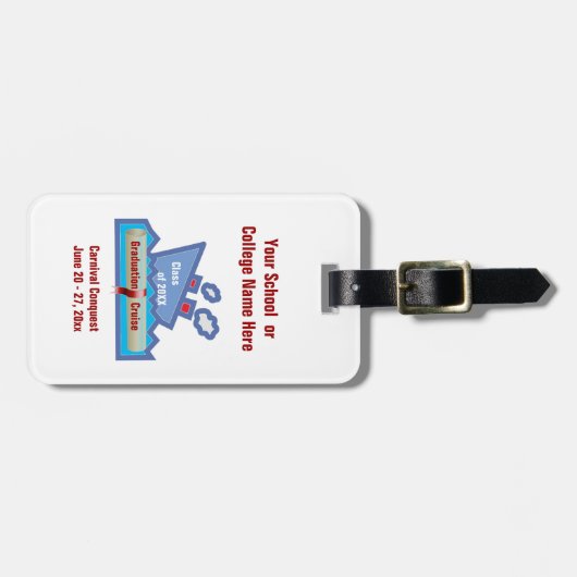 Étiquette À Bagage Croisière d'obtention du diplôme personnalisée (Devant horizontal)