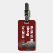 Étiquette À Bagage Croisière par rouge foncé de retraite personnalisé (Devant Vertical)