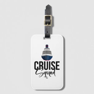 Étiquette À Bagage Croisière Squad avec grand navire pour des vacance
