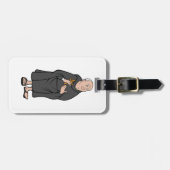 Étiquette À Bagage Croix de Monk dans Robe Médiévale Religieux (Devant horizontal)