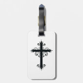 Étiquette À Bagage Croix de religion avec un ornement (Dos Vertical)