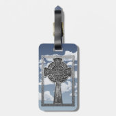 Étiquette À Bagage Croix usée en métal (Dos Vertical)