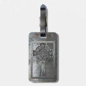 Étiquette À Bagage Croix usée en métal (Dos Vertical)
