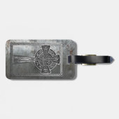 Étiquette À Bagage Croix usée en métal (Dos horizontal)