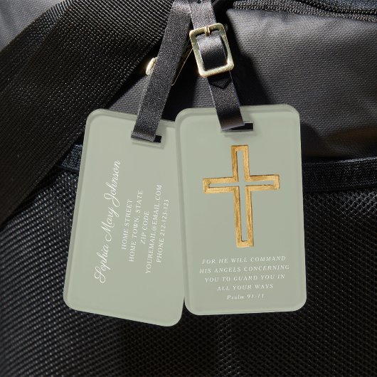 Étiquette À Bagage Croix verte Moder Sage