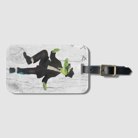 Étiquette À Bagage Croko Blues (Devant Horizontal)