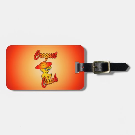 Étiquette À Bagage Croquet Chick #5 (Devant horizontal)