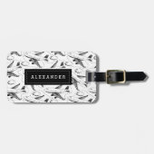 Étiquette À Bagage Croquis d'avion personnalisé (Devant horizontal)