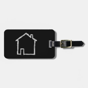 Étiquette À Bagage Croquis de Chambre. Gris et noir