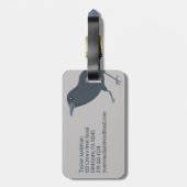 Étiquette À Bagage Crow noir sur gris Personnalisé (Dos Vertical)
