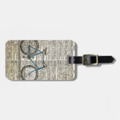 Étiquette À Bagage Cru bleu de vélo de bicyclette d'impression d'art (Devant horizontal)