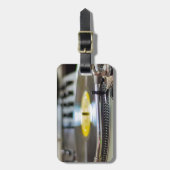 Étiquette À Bagage Cru de vinyle de Tourne-disque rétro de bruit (Devant Vertical)