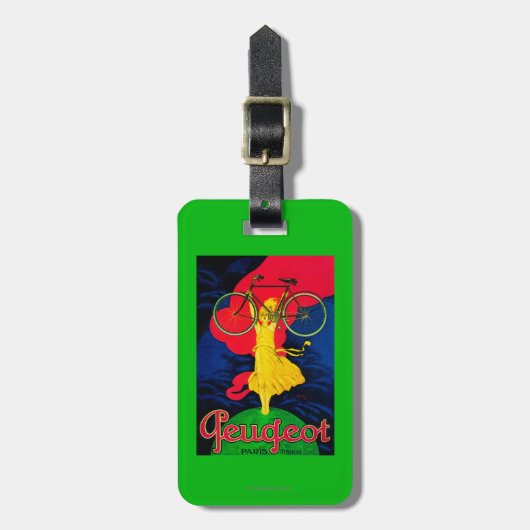 Étiquette À Bagage Cru PosterEurope de bicyclette de Peugeot (Devant Vertical)