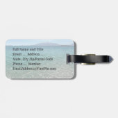 Étiquette À Bagage Crystal Water View Blue Sky Beach Vibe Paisible (Dos horizontal)