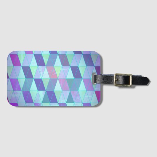 Étiquette À Bagage Cubes en triangles Motif géométrique (Devant Horizontal)