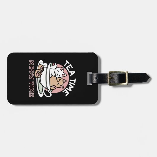 Étiquette À Bagage Cuddin en coupe - Tea Time adorable (Devant horizontal)