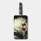 Étiquette À Bagage Cuddle Fox dans Misty Forest Personnalisé (Dos Vertical)