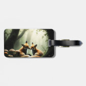 Étiquette À Bagage Cuddle Fox dans Misty Forest Personnalisé (Dos horizontal)