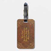 Étiquette À Bagage Cuir ancien (personnalisable) (Dos Vertical)